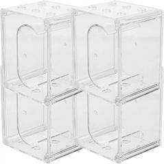 BESPORTBLE 4pcs Plastic Watch Box Organizer for Travel and Home Square Crystal Watch Display Case for Electronic and Jewelry Storage