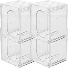 4pcs Plastic Watch Organizer Box for Men Jewelry Display Holder Square Travel Watch Case Suitable for Electronic and ’ Accessories