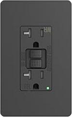Amico GFCI Outlet 20 Amp with Thinner Design, Weather Resistant (WR), Self-Test GFI Receptacles with LED Indicator, Wall Plates and Screws Included, Indoor or Outdoor, ETL Listed, Black,1Pack