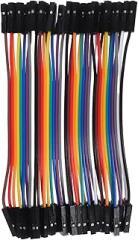 40Pcs Female to Female Jumper Wires Cables Durable and Reusable Compatible with Spacing Pin Headers for Electronic Projects and Breadboard Connections