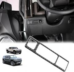 for Hummer EV Accessories Car Center Control Electronic Handbrake Trim Cover for Hummer EV 2024 2025+ Real Carbon Fiber Electronic Handbrake Switch Panel Trim (Black)