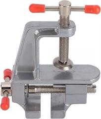 Mini Bench Vise 1.1in Jaw Opening | Aluminum Alloy Table Clamp for DIY Grinding/Drilling/Carving | Portable Woodworking Tool for Hobbies & Electronics