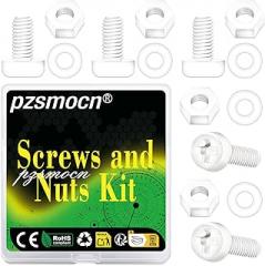300 Pieces/100 Sets M4*15 mm Plastic White Nylon Cross Round Head Screw Hexagonal Nut Combination Kit, with Insulating Washers, Standard Size, for DIY and Electronic Assembly.