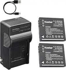 Kastar 2-Pack Battery and AC & USB-C Charger, Compatible with Panasonic CGA-S008 DMW-BCE10, Leica BP-DC6, Ricoh DB-70 Cameras