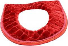 Healifty Thickened Soft Toilet Seat Cushion Cover Universal Winter Toilet Lid Pad Washable Fabric Quick Installation for Elongated Bathroom Accessories