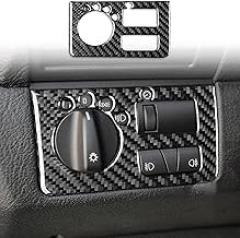 Car Carbon Fiber Accessories Headlight Switch Knob Type-A 2pcs Protective Cover Anti-Scratch Sticker Compatible with BMW X5 E53 2000 2001 2002 2003 2004 2005 2006
