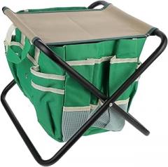 Milisten Multi-Functional Portable Folding Stool with Tool Bag for Gardening Durable and Lightweight Design for Outdoor Use for Gardeners and Plant Lovers
