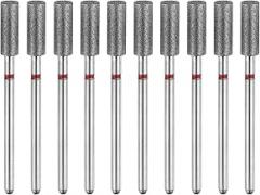 HARFINGTON 10pcs 200-230 Grits Diamond Grinding Bit 4.2mm Cylindrical Ball Head 2.35mm Shank 12mm Length Stone Sanding Drill Bits Rotary Tool for Ceramic Glass Nails Grinding Polishing