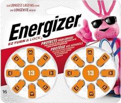 Energizer Size 13 Hearing Aid Batteries, Orange Tab Hearing Aid Batteries Size 13, 16 Count