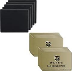 SaiTech IT 5 Pack 2mm Mouse Pad with Stitched Edges Non-Slip Rubber Base, Premium-Textured and Waterproof Mousepads with 10 Pack RFID Blocking Card One Card Protects Entire Wallet Purse