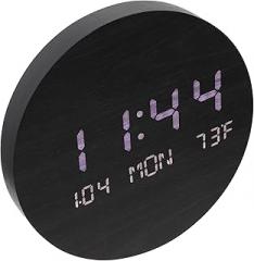 1pc Wooden Led Electronic Clock Digital Display for Home Office and Bedroom Decor Multi-Function Charging and Battery Life