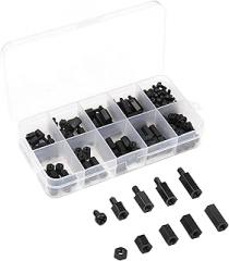 180Pcs Black M3 Nylon Hex Spacers Male/Female Screws Nuts Stand-Off Kit for Electronics PC Board Small Tools (Size : M3)