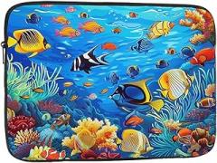 Tropical Fish Coral Underwater World Printed Laptop Bag for Men Women Shockproof Travel Office School
