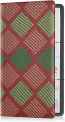 Car Registration and Insurance Card Holder Red Green Geometric Diamond Pattern PU Leather License Registration Holder for Driver License Insurance Card Paperwork for Men Women, 1 size