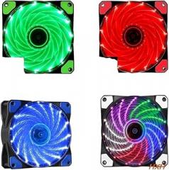 15 Led 12V Fan Cooler 9 Blades 4PIN 12cm Ultra-Quiet Computer Pc Case Colorful Colors New 2025 for Arrival High Reliable Electronic Component, Precision, Stable Performance