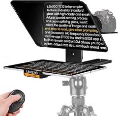 LENSGO TC12 12.9'' Teleprompter for Camera iPhone iPad Tablet Smartphone DSLR with Remote Control,APP Compatible with iOS/Android for Vlogger,Video, Live Streaming, Interviews