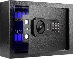 25 Keys Cabinet Wall Safe with Sensor Light and Emergency External Power Supply, Electronic Key Safe,Secure Wall Mount Safe with 25 Key Tags for Hotels,Office,Companies,Car Dealerships