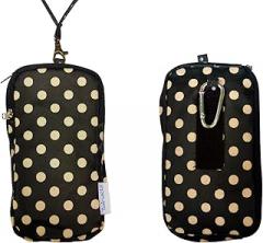 Tainada Men Women Sports Phone Pouch, Two Zippered Pouch Carry Bag for iPhone 15/14 Pro Max, 15/14 Plus, Samsung Galaxy S24+, S23, Note 20, A54, Google Pixel 8, 7,7a (Black White Polka Dots)