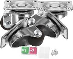 Cabilock 4pcs Mini Swivel Caster Wheels Top Plate Soft Casters for Furniture and Electronics Easy to Install Smooth Mobility for Carts and Workbenches
