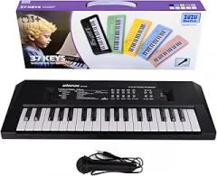Kids Piano Keyboard, 37 Keys Portable Music Keyboard Early Learning Educational Electronic Music Piano Instrument Toys for 3 4 5 6 Year Old Boys and Girls (Black)