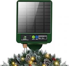 Solar Panel for Christmas Wreaths, Compatible with Battery/USB-Powered Wreath Lights, Features with Intelligent Dusk-to-Dawn Automation and 8 Lighting Modes