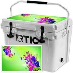 MightySkins (Cooler Not Included) Skin Compatible with RTIC 20 Cooler Lid (2017 Model) - Pastel Flourishes | Protective, Durable, and Unique Vinyl wrap Cover | Easy to Apply | Made in The USA