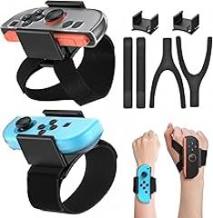 [6 in 1 - 𝐒𝐰𝐢𝐭𝐜𝐡 𝟐/𝟏] Wristband for Switch Just Dance 2026/2025,for Nintendo Switch 2/1/Switch OLED Joy-Con Controller,Hand Strap for Just Dance 2024/ Zumba Burn It Up,Case-Friendly Adjustable