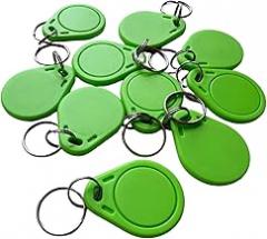 YARONGTECH ISO/IEC 14443 Type-A RFID 1k Tags 13.56MHZ Green Color Pack of 10