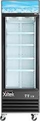 Xiltek New Single Door Upright Retail Merchandiser Display Freezer with Triple Paned Glass Door; 13 Cubic Ft.