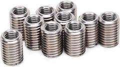 10Pcs Thread Repair Sleeve, Heat Resistant Stainless Steel Reducer Nut, M8 Female and M12 Male Thread Conversion, for Aviation, Automobile, Electronic Communication