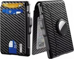 RFID Blocking Metal Card Holder Wallet - Auto Pop-up Credit Card Case with Money Clip, Slim Business Card Holder(E)