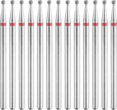 HARFINGTON 13pcs 200-230 Grits Diamond Grinding Bit 1.5mm Ball Head 2.35mm Shank 1.5mm Length Stone Sanding Drill Bits Rotary Tool for Ceramic Glass Nails Grinding Polishing
