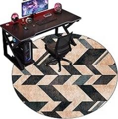 Drum Rug Round Office Floor Mat, Non-Slip Mat Under Office Chair, Floor Protector Mat for Armchairs, Non-Slip, Gaming Chair Mat for Laminated Office Chair-E||100CM