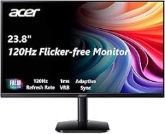 acer KB242Y - 23.8 Inch IPS Zero-Frame Full HD (1920 x 1080) Monitor | Tilt | Up to 120Hz Refresh | 1ms (VRB) | sRGB 99% | HDMI & VGA Ports | Adaptive-Sync Support (Renewed)