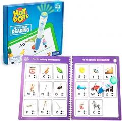 Educational Insights Hot Dots Let's Learn Pre-K Reading - Learn to Read Preschool Workbook with Interactive Pen, Kids Travel Activity, Ages 3+