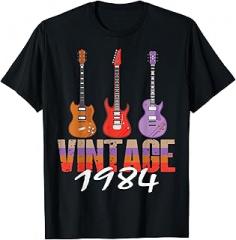 Guitar birthday 1984 birthday Electronic Guitar Retro 40th electric guitar T-Shirt