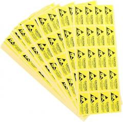 Cabilock 500Pcs Electrostatic Warning Decals Self Adhesive Caution Stickers for Electronics and Static Devices Strong Adhesion Indoor Outdoor Use Warning Sign Labels