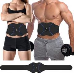 FDA Cleared, ABS Stimulator - EMS Muscle Stimulator, Portable Muscle Training for Abdomen, Abdominal Toning Belt, Fitness Ab Workout Equipment for Women and Men, Black Blue