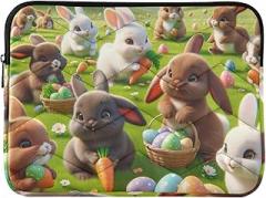 Easter Rabbits Field Laptop Case Laptop Sleeve Quilted 13 Inch Portable Electronic Device Cover