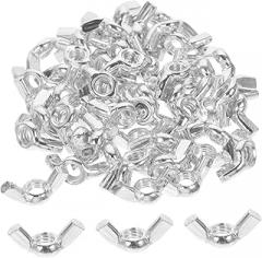 50pcs Carbon Steel Plated Butterfly Hand-Twist Fasteners Machine Fixing Parts for Electronic Appliances Mechanical Tools Home Assembly (1/4-20 Thread) 50pcs