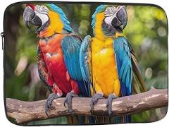 Parrot Printed Laptop Bag for Men Women Shockproof Laptop Bag for Travel Office School, black, 13 inch