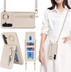 Jaorty Compatible with Samsung Galaxy A35 5G Case Wallet with Card Holder for Women,Ring Holder,PU Leather Magnetic Snap Zipper Phone Case with Crossbody Strap for Galaxy A35 5G 6.6