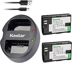 Kastar Battery x2 + Dual USB Charger for LP-E6 LP-E6N, EOS 60D 60Da EOS 70D XC10 EOS 5D Mark II 5D Mark III 5D Mark IV, EOS 5DS 5DS R, EOS 6D 7D Mark II, BG-E14 BG-E13 BG-E11 BG-E9 BG-E7 BG-E6