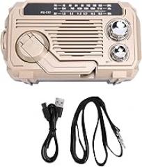Emergency Radio, Portable Solar Hand Crank Radio with 5.2 Speaker, Flashlight, AM FM SW, for Indoor Outdoor Emergency (Khaki)