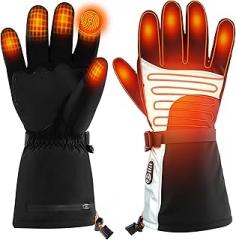 BietrunPro Heated Gloves for Men, Rechargeable Electric Heated Winter Work Gloves, Touchscreen, 3000mAh Keep Warm for 8.5-9.5 hrs, for Travel Skiing Working Hunting Walking The Dog Fishing, Riding Heated Gloves