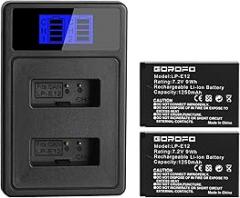 2-Pack LP-E12 Digital Camera Batteries and Chargers, for Canon EOS M2, EOS M, EOS M10, EOS M50, EOS M50 Mark II, EOS M100, EOS M200, EOS100D, SX70 HS,Digital Cameras (2 Batteries+Chargers)