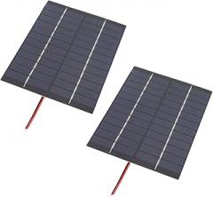 2 Pcs Small Solar Panels, 110x136mm Mini Polycrystalline Silicon Solar Cells with Electronic Wires, Solar Plate Electric Materials for Solar Light Phone Charger Flashlight