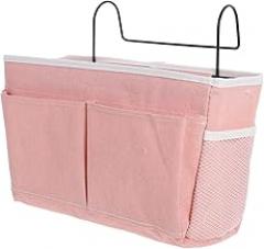 Zerodeko College Dorm Bedside Hanging Storage Bag Multi Pocket Organizer for Books Electronics Sundries Space Saving Fabric Storage with Hooks Upgraded
