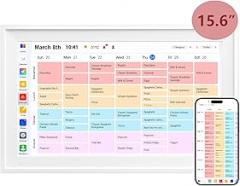Digital Calendar, 15.6 inch Smart Wall Planner with Touch Screen, Electronic Calendar & Chore Chart Full HD Interactive Display for Family Schedules, Kid Activities Organizer Housework To-do List Reminder