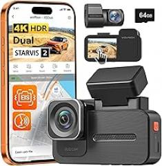 WOLFBOX X5 Duo 4K+2.5K Dash Cam Anti-Shake, 8MP STARVIS 2 IMX678 IMX675, Dual Car Camera Front and Rear, 5.8GHz Wi-Fi GPS, Included 64GB Card, Voice Control, Touch Screen, Parking Mode
